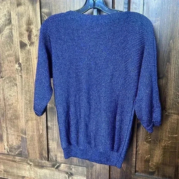 Chicos Womens Sweater 0 Small Purple Cecilia Shine Pullover 3/4 Sleeve S… - Picture 5 of 5
